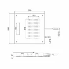 Vierkante roestvrijstalen douchekop met dubbele straal Made in Italy - Nello Viadurini