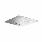 Vierkante roestvrijstalen douchekop met dubbele straal Made in Italy - Nello Viadurini