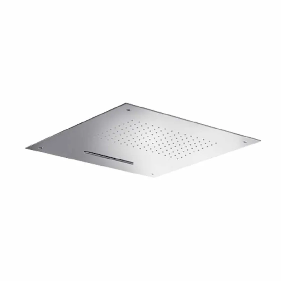 Vierkante roestvrijstalen douchekop met dubbele straal Made in Italy - Nello Viadurini