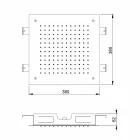 Vierkante douchekop met enkele jet in roestvrij staal Made in Italy - Jet Viadurini