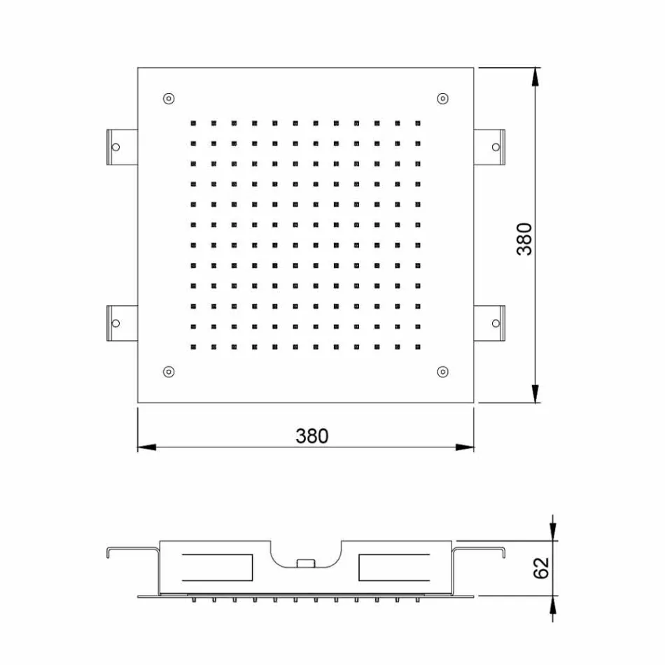 Vierkante douchekop met enkele jet in roestvrij staal Made in Italy - Jet Viadurini
