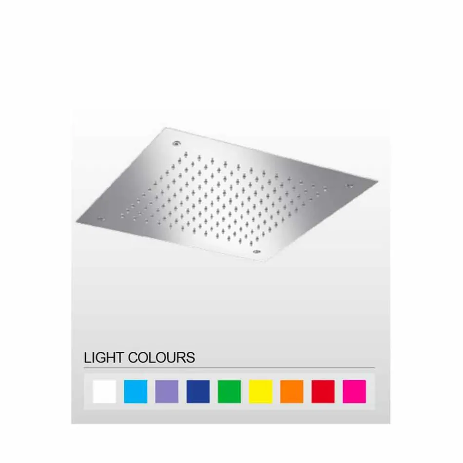 Vierkante douchekop met enkele jet in roestvrij staal Made in Italy - Jet Viadurini