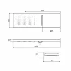 Rechthoekige roestvrijstalen wanddouchekop Made in Italy - rood Viadurini