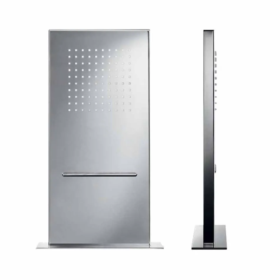 Rechthoekige roestvrijstalen wanddouchekop Made in Italy - Anito Viadurini