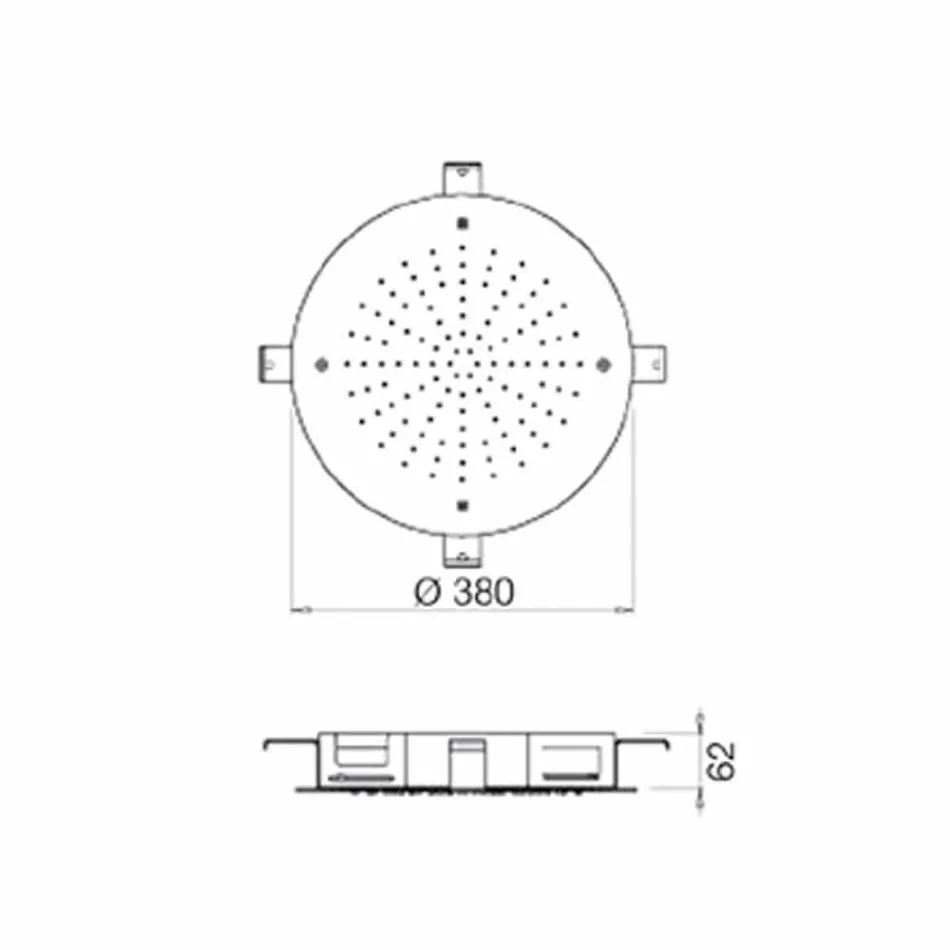 Ronde douchekop met enkele jet in roestvrij staal Made in Italy - zwavel Viadurini