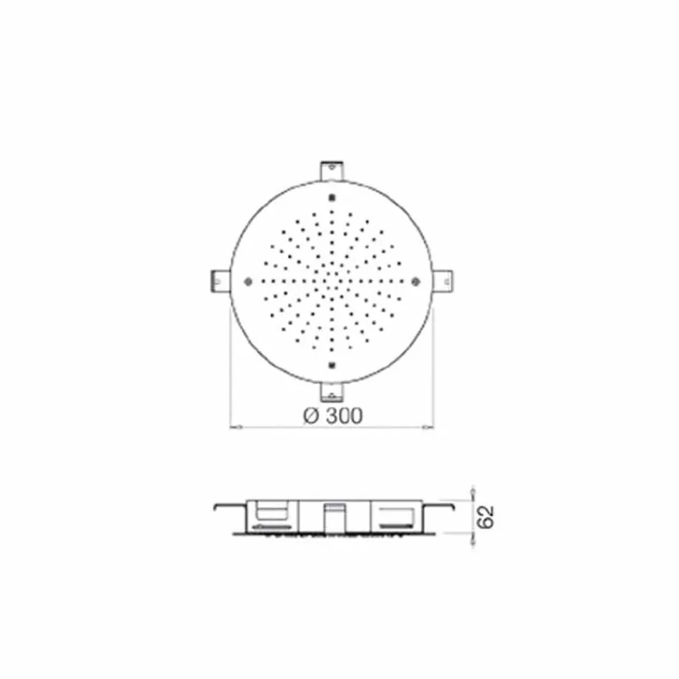 Ronde douchekop met enkele jet in roestvrij staal Made in Italy - zwavel Viadurini