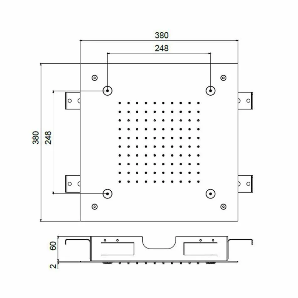 Stalen douchekop met regenstraal en vernevelaars Made in Italy - Selmo Viadurini