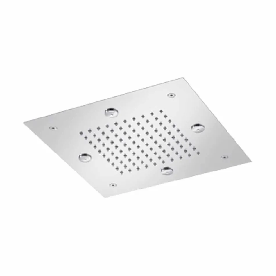 Stalen douchekop met regenstraal en vernevelaars Made in Italy - Selmo Viadurini