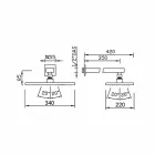 Stalen douchekop met enkele jet en messing douchearm Made in Italy - Dardo Viadurini