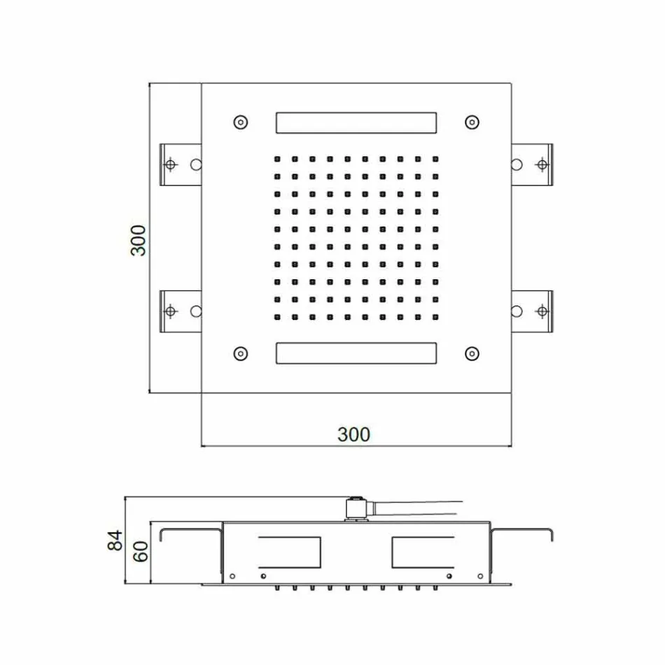Roestvrijstalen douchekop met enkele jet en LED-chromotherapie Gemaakt in Italië - Sauron Viadurini
