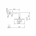 Vierkante stalen douchekop met messing douchearm Made in Italy - Sespo Viadurini