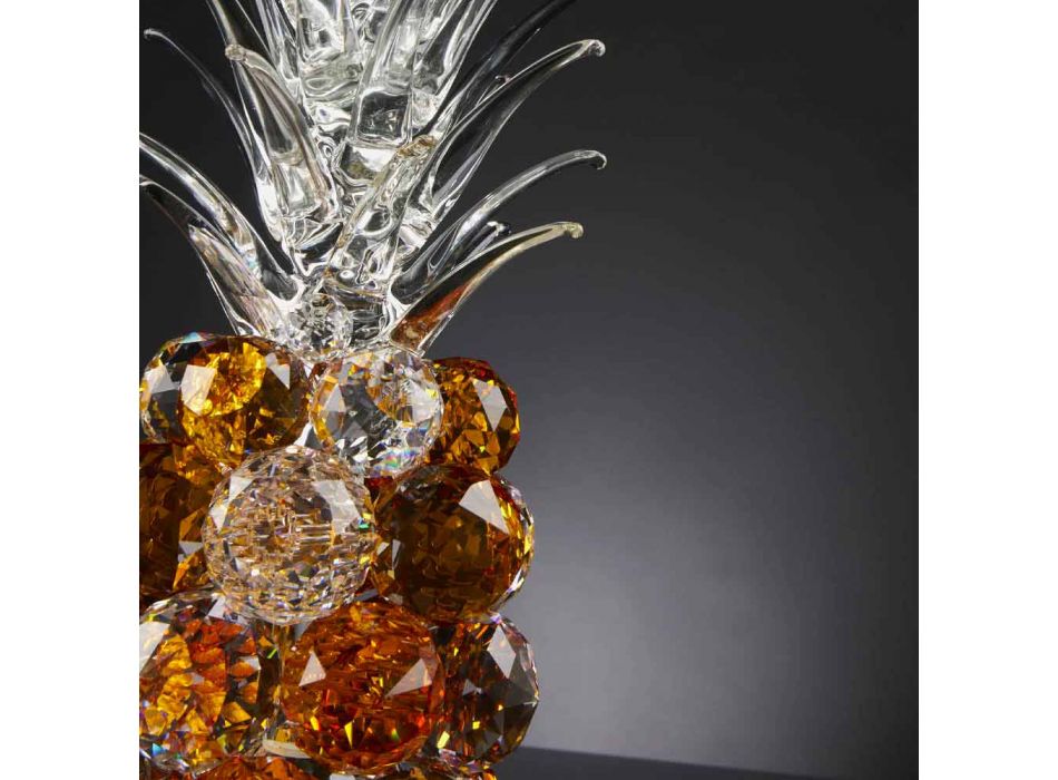Decoratief Ananasvormig Kristallen Ornament Gemaakt in Italië - Ananas Viadurini