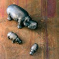Nijlpaardvormige keramische ornamenten, gemaakt in Italië - Savage