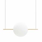 Design ophanging in glas en messing met LED-licht, 3 maten - Alma van Il Fanale Viadurini