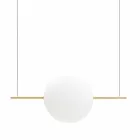 Design ophanging in glas en messing met LED-licht, 3 maten - Alma van Il Fanale Viadurini