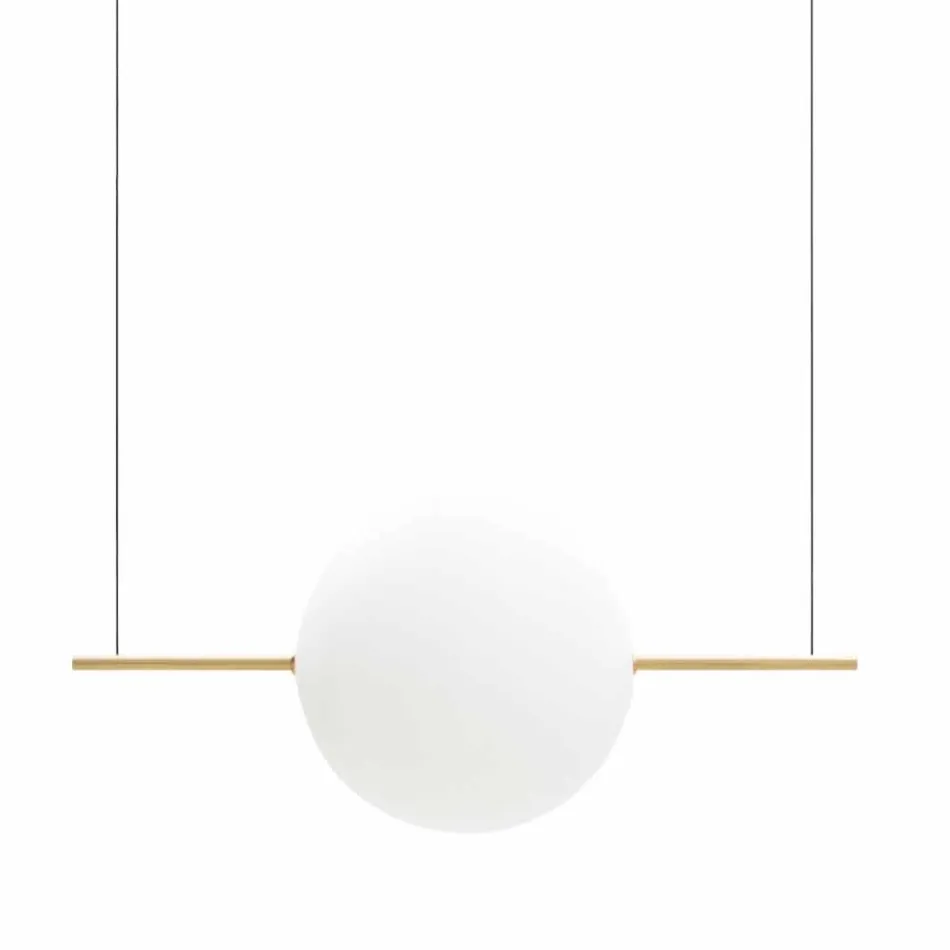 Design ophanging in glas en messing met LED-licht, 3 maten - Alma van Il Fanale Viadurini
