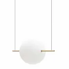 Design ophanging in glas en messing met LED-licht, 3 maten - Alma van Il Fanale Viadurini