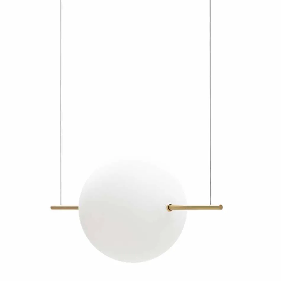 Design ophanging in glas en messing met LED-licht, 3 maten - Alma van Il Fanale Viadurini
