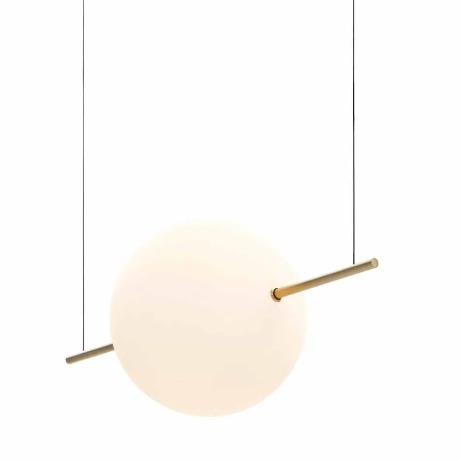 Design ophanging in glas en messing met LED-licht, 3 maten - Alma van Il Fanale Viadurini