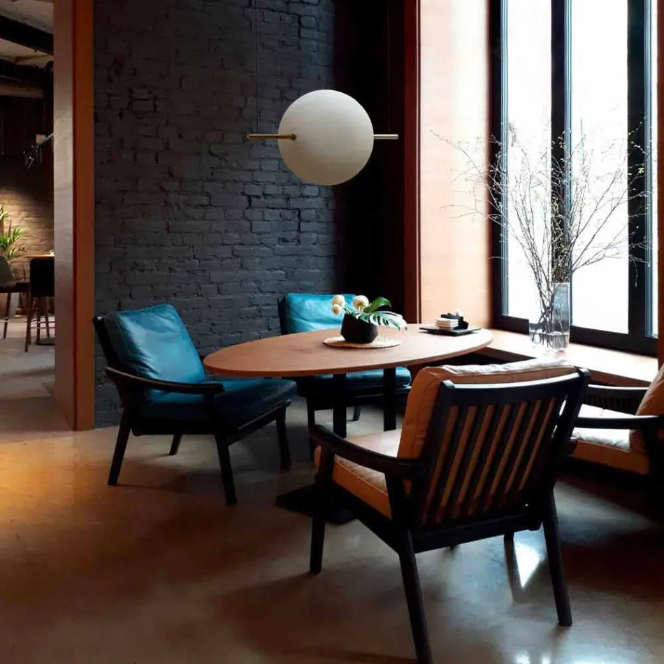 Design ophanging in glas en messing met LED-licht, 3 maten - Alma van Il Fanale Viadurini