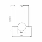 Design ophanging in glas en messing met LED-licht, 3 maten - Alma van Il Fanale Viadurini