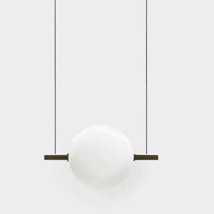 Design ophanging in glas en messing met LED-licht, 3 maten - Alma van Il Fanale Viadurini