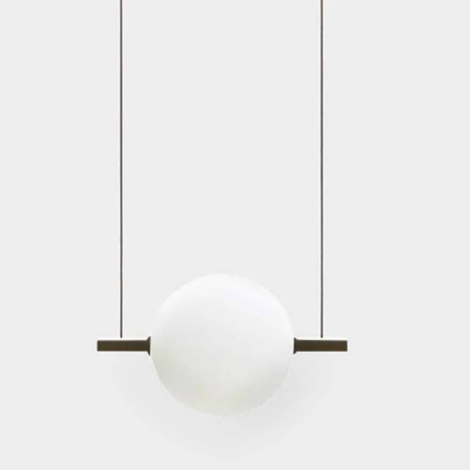 Design ophanging in glas en messing met LED-licht, 3 maten - Alma van Il Fanale Viadurini