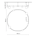 Ronde design ophanging in zwart aluminium met bollen en spots - Exodus Viadurini