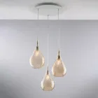 Hanglamp van ijzer met Pyrex-glas, gemaakt in Italië, voor interieurdecoratie - Amazonia Viadurini