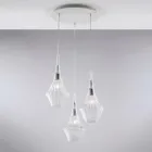 Hanglamp van ijzer met Pyrex-glas, gemaakt in Italië, voor interieurdecoratie - Olimpo Viadurini
