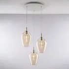 Hanglamp van ijzer met Pyrex-glas, gemaakt in Italië, voor interieurdecoratie - Sparta Viadurini