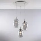 Hanglamp van ijzer met Pyrex-glas, gemaakt in Italië, voor interieurdecoratie - Sparta Viadurini