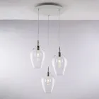 Hanglamp van ijzer met Pyrex-glas, gemaakt in Italië, voor interieurdecoratie - Sparta Viadurini