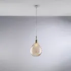 Hanglamp van ijzer met Pyrex-glas, gemaakt in Italië, voor interieurdecoratie - Amazonia Viadurini