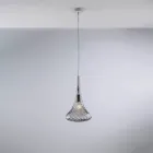 Hanglamp van ijzer met Pyrex-glas, gemaakt in Italië, voor interieurdecoratie - Corinto Viadurini