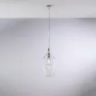 Hanglamp van ijzer met Pyrex-glas, gemaakt in Italië, voor interieurdecoratie - Sparta Viadurini