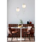 Hanglamp met bol van verchroomd ijzer, gemaakt in Italië, voor interieurdecoratie - Oslo Viadurini