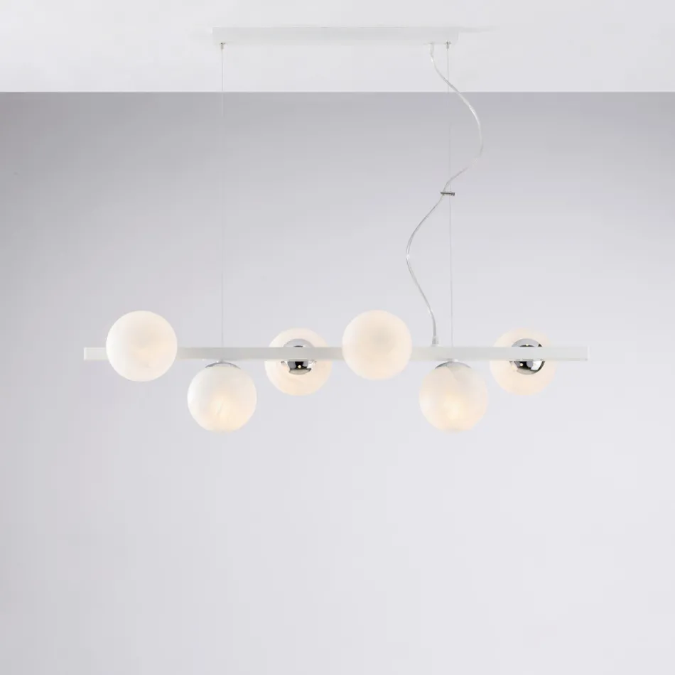 Hanglamp van gelakt ijzer, gemaakt in Italië, voor interieurdecoratie - Berlijn Viadurini