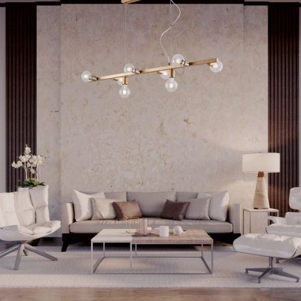 Hanglamp van gelakt ijzer, gemaakt in Italië, voor interieurdecoratie - Verona Viadurini