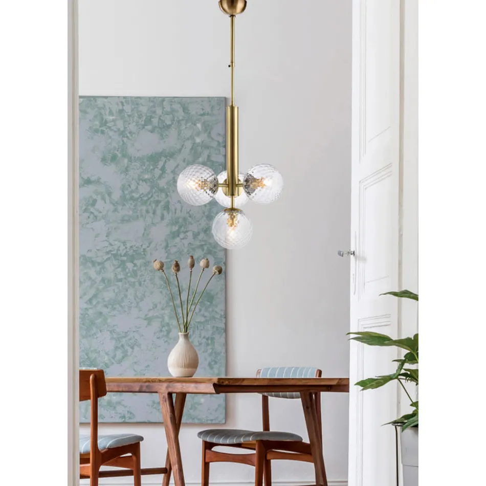 Hanglamp van ijzer, gemaakt in Italië, voor interieurdecoratie - Como Viadurini