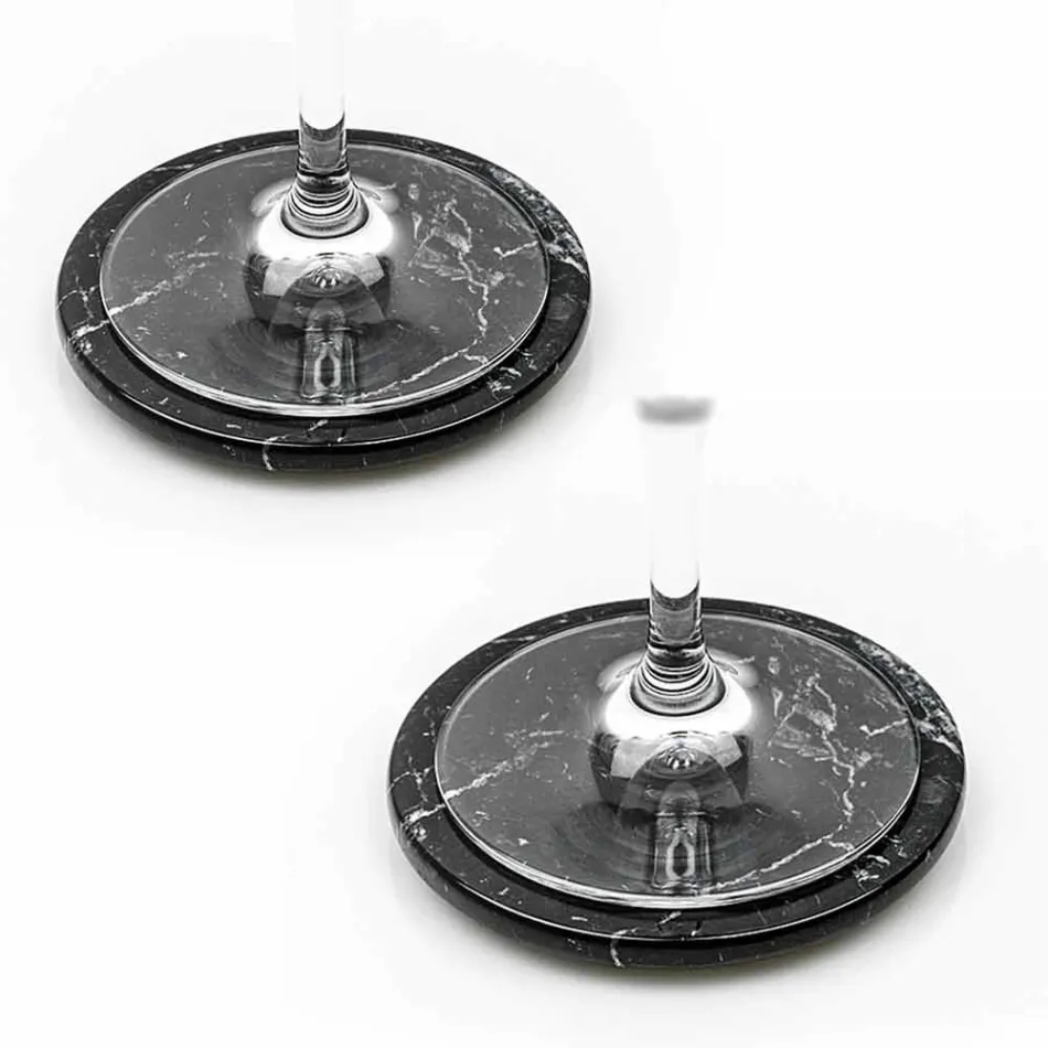 Moderne onderzetters in gekleurd marmer gemaakt in Italië, 2 stuks - Nessa Viadurini