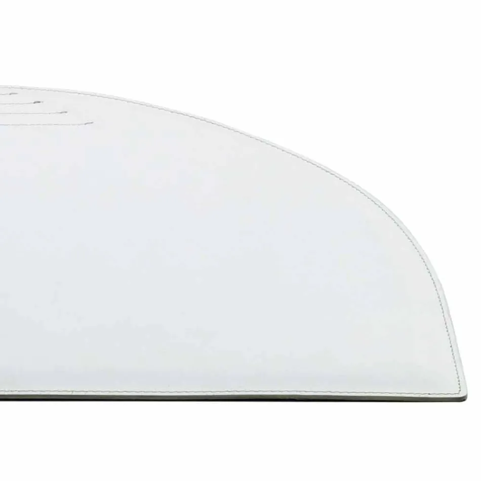 Geregenereerd lederen bureaukussen met penstopnaden Made in Italy - Medea Viadurini