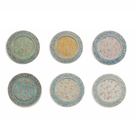 Ronde plastic placemats met kleurrijke exotische decoraties 12 stuks - Casimirro Viadurini