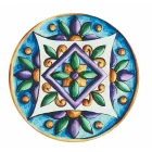 Ronde Borden in Gekleurd Plastic met Majolica 12 Stuks - Maia Viadurini