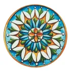 Ronde Borden in Gekleurd Plastic met Majolica 12 Stuks - Maia Viadurini