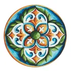 Ronde Borden in Gekleurd Plastic met Majolica 12 Stuks - Maia Viadurini