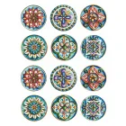 Ronde Borden in Gekleurd Plastic met Majolica 12 Stuks - Maia Viadurini