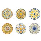Ronde Borden in Gekleurde Plastic Siciliaanse Decoraties 12 Stuks - Trapani Viadurini