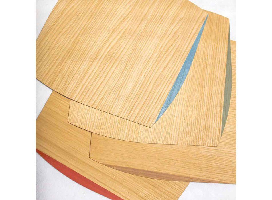 Moderne vierkante plaat in eikenhout gemaakt in Italië - Abraham Viadurini