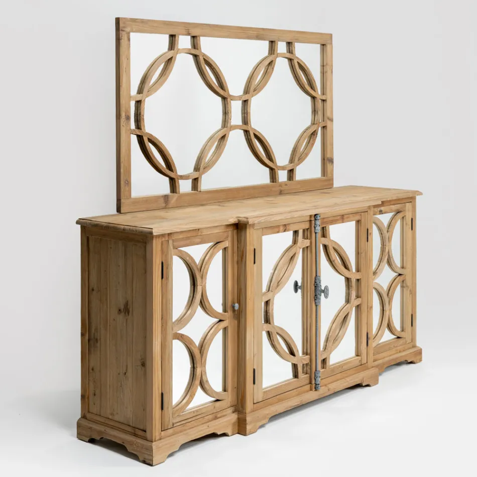 Spiegel van 156x83 cm in verouderd natuurlijk grenenhout - Agosta Viadurini